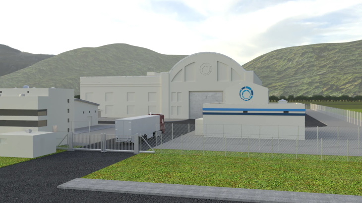 A rendering of the Hermes demonstration plant at Oak Ridge (Image: Kairos Power)